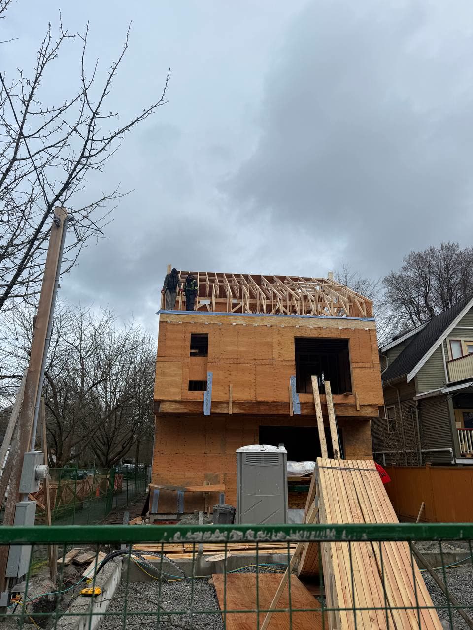 Structure at the Willow Street Net Zero residence