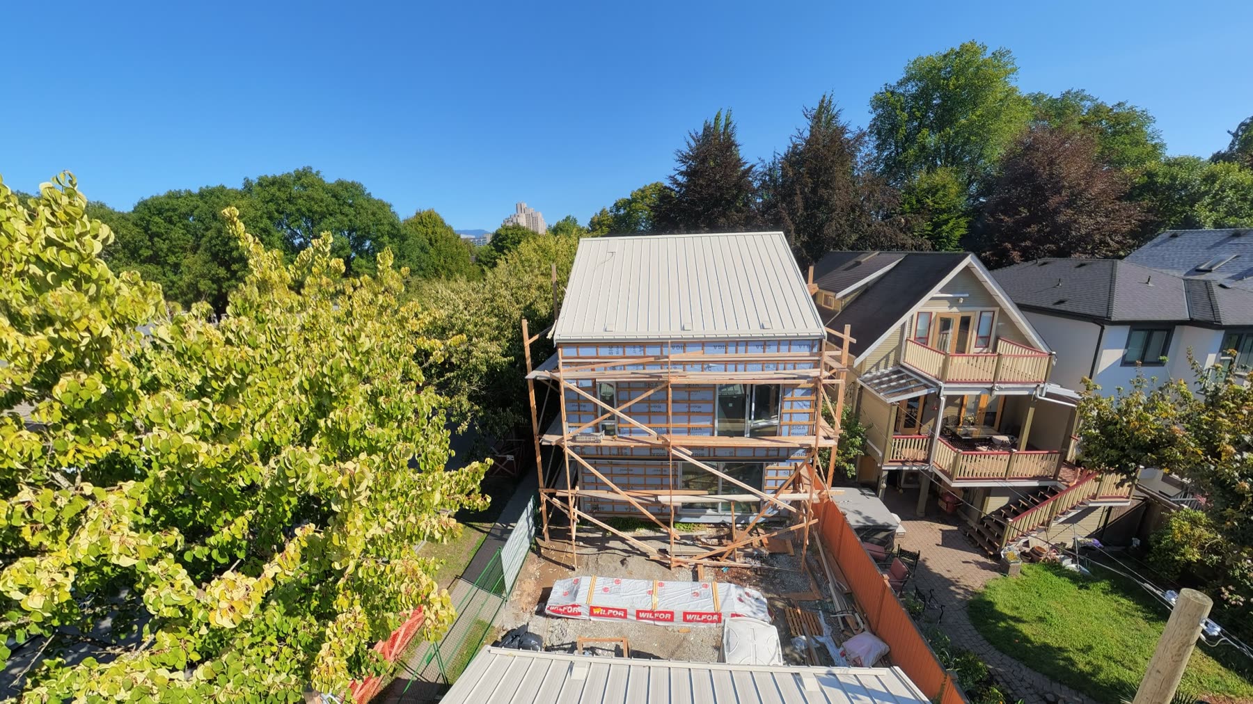Rear elevation of the Net Zero residence under construction